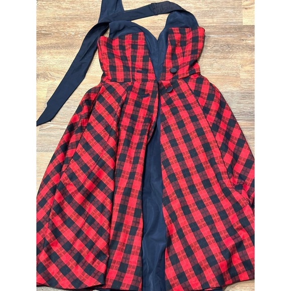 Unique Vintage Dresses & Skirts - Janie Bryant Unique Vintage Mad Men plaid Halter dress Small